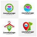 Set of Laundry Logo Template Design Vector, Cleaning Service Logo Concept, Emblem, Concept Design, Creative Symbol, Icon Royalty Free Stock Photo