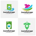 Set of Laundry Logo Template Design Vector, Cleaning Service Logo Concept, Emblem, Concept Design, Creative Symbol, Icon Royalty Free Stock Photo