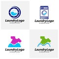 Set of Laundry Logo Template Design Vector, Cleaning Service Logo Concept, Emblem, Concept Design, Creative Symbol, Icon Royalty Free Stock Photo