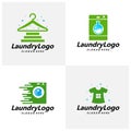 Set of Laundry Logo Template Design Vector, Cleaning Service Logo Concept, Emblem, Concept Design, Creative Symbol, Icon Royalty Free Stock Photo