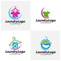 Set of Laundry Logo Template Design Vector, Cleaning Service Logo Concept, Emblem, Concept Design, Creative Symbol, Icon Royalty Free Stock Photo