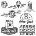 Set of laundry room,laundry,laundromat for emblems and design. Royalty Free Stock Photo