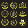 Set of laurel wreath awards badges Royalty Free Stock Photo