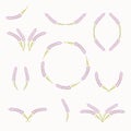 Set of lavender elements. Cute floral icons. Collection of templates.