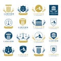 Set of law firm design icons Royalty Free Stock Photo