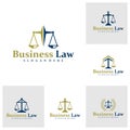 Set of Law Firm logo design concept vector. Justice Logo Design Template. Creative Symbol. Icon Royalty Free Stock Photo
