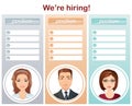 Set of 3 layout for hiring specialists