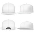 Set Layout of Male white rap cap. Royalty Free Stock Photo