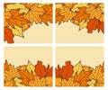 Set of Leaf Concept Banner. Leaf Fall Background. Autumn Symbol, Icon and Badge. Cartoon Vector illustration Royalty Free Stock Photo