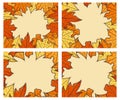 Set of Leaf Concept Banner. Leaf Fall Background. Autumn Symbol, Icon and Badge. Cartoon Vector illustration Royalty Free Stock Photo