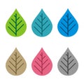 Set Leaf or Drop Water Logo Template Illustration Design. Vector EPS 10 Royalty Free Stock Photo