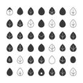 Collection of Simple Leaf Icons, Vector Illustration Royalty Free Stock Photo