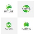 Set of Leaf logo design vector template, Nature logo design concept, illustration, Icon symbol Royalty Free Stock Photo