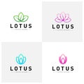 Set of Leaf logo design vector template, Nature logo design concept, illustration, Icon symbol Royalty Free Stock Photo