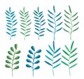 Set leafs plant icons Royalty Free Stock Photo