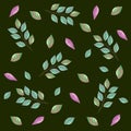 Set leafs plant pattern background Royalty Free Stock Photo