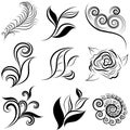 Set of leafs and plants design elements