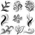 Set of leafs and plants design elements