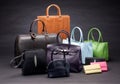 Set of leather handbags