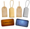 Set of leather and jeans labels and tags. Vector Royalty Free Stock Photo