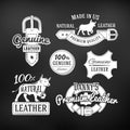 Set of leather quality goods vector designs