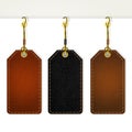 Set of leather tag labels