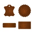 Set of leather tag labels.