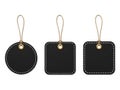 Set of leather tags isolated on white background Royalty Free Stock Photo