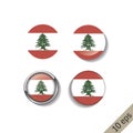 Set of LEBANON flags round badges Royalty Free Stock Photo