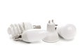 Set of LED light bulb New technology isolated on white background, Energy saving electric lamp Royalty Free Stock Photo
