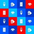 Set LED light bulb, Tag with recycle, Bio fuel barrel and Solar energy panel icon. Vector Royalty Free Stock Photo