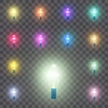 Set of Led neon lamps. Royalty Free Stock Photo