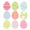 Set of left cute eggs for Easter. Royalty Free Stock Photo