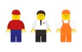 Set of Lego mans in the flat style