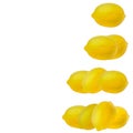 Set of lemons in different categories on white background