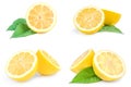 Set of lemons isolated on a white background Royalty Free Stock Photo