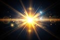 Abstract Lens Flare Light Effect on Black Background Royalty Free Stock Photo