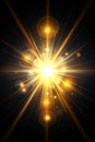 Abstract Lens Flare Light Effect on Black Background Royalty Free Stock Photo