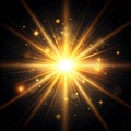 Abstract Lens Flare Light Effect on Black Background Royalty Free Stock Photo