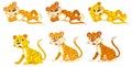 Set of leopard cartoon character in different pose Royalty Free Stock Photo