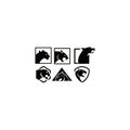 Leopards,Puma, panther, and tiger action silhouette. good use for symbol, logo, web icon, mascot, sign, sticker