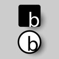 Set for letter B. Flat web icon or sign, letterings vector isolated or grey background Royalty Free Stock Photo