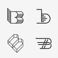 The set of letter B sign, logo, icon design template elements. Royalty Free Stock Photo