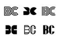 Set of letter BC logos