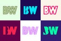 Set of letter BW logos