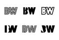 Set of letter BW logos