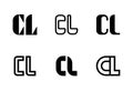 Set of letter CL logos