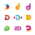 Set of letter D logo icons design template elements Royalty Free Stock Photo