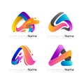 Set A letter design 3d colorful, combination logos Royalty Free Stock Photo