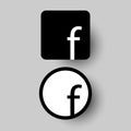 Set for letter F. Flat web icon or sign, vector isolated or grey background